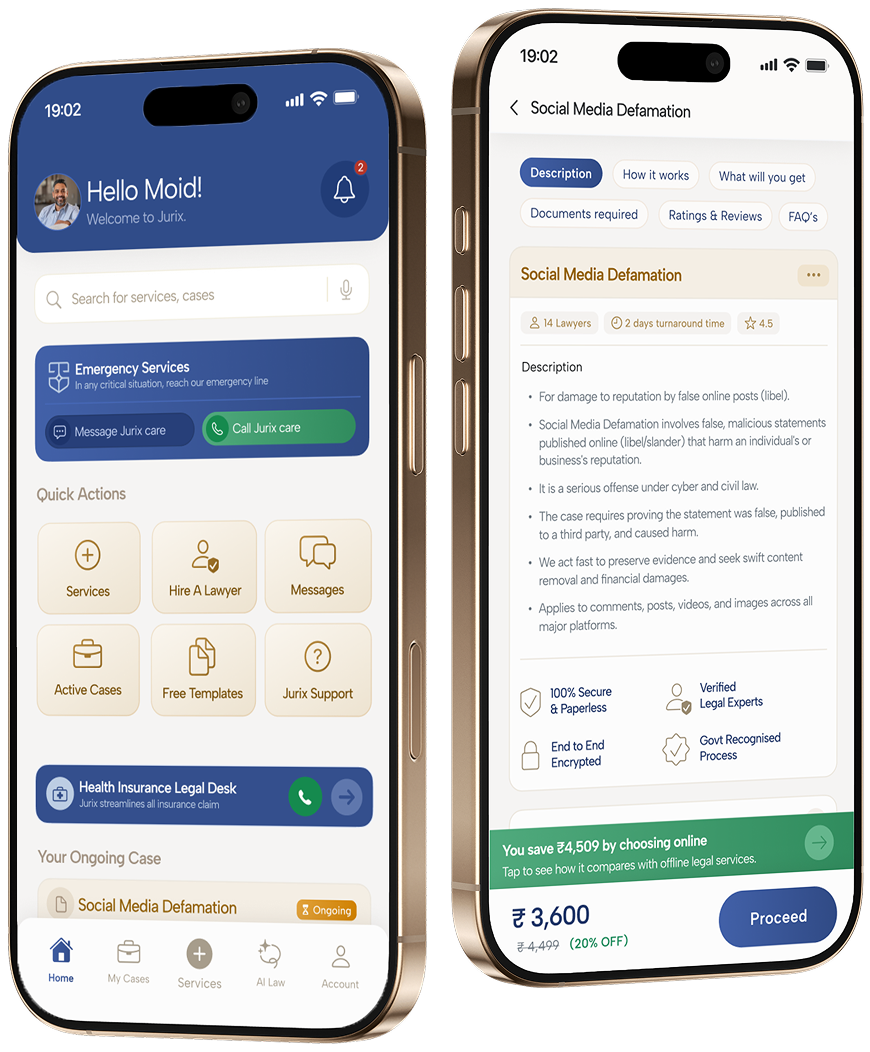 Jurix dashboard and service detail